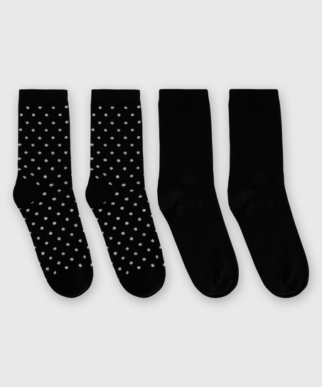 2 par sokker Polka, sort