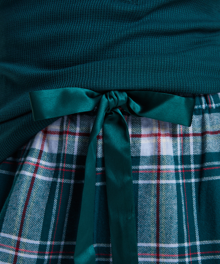 Twill ternede pyjamasbukser, bl&aring;