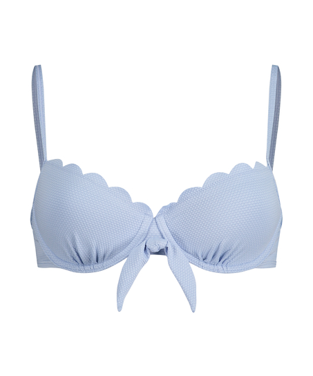 Scallop formstøbt bikinitop med bøjle, blå