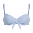 Scallop formstøbt bikinitop med bøjle, blå