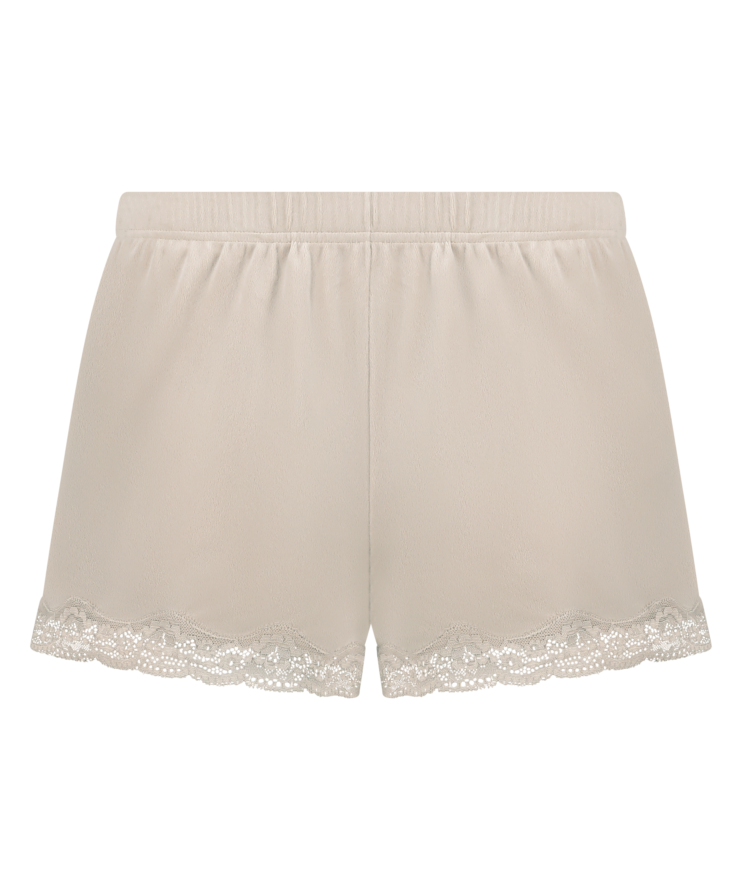 Short i velour og blonde, Beige, main