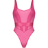 Skinnende body med høj benudskæring, pink