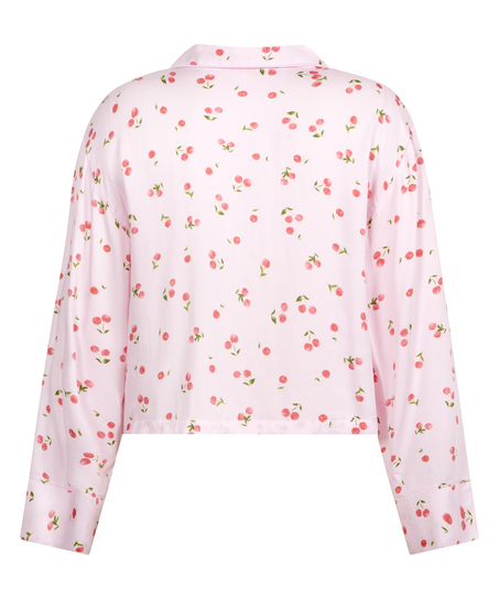 Langærmet satinjakke, Lyserød