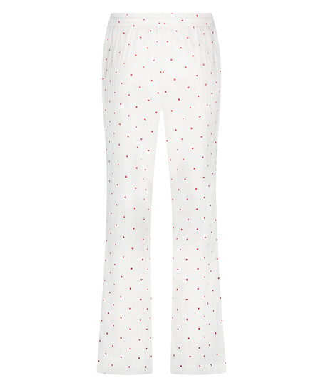 Petite pyjamasbukser Jacquard Hearts, hvid