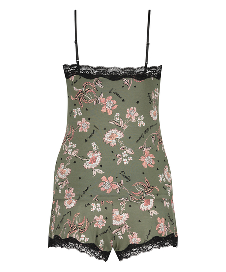 Pyjamassæt Flower Words, grøn