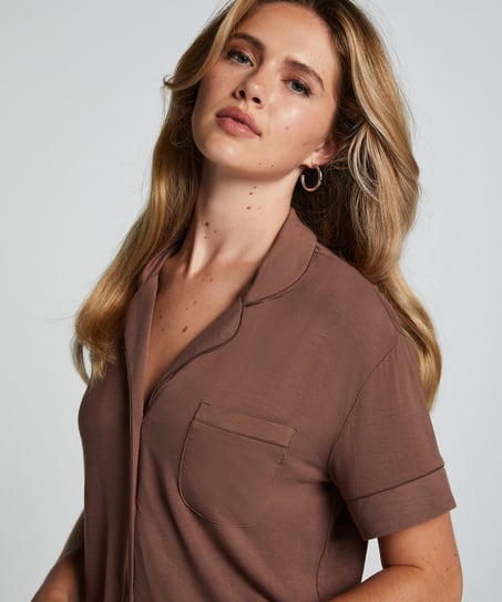 Kortærmet jerseyjakke Essential, Brun