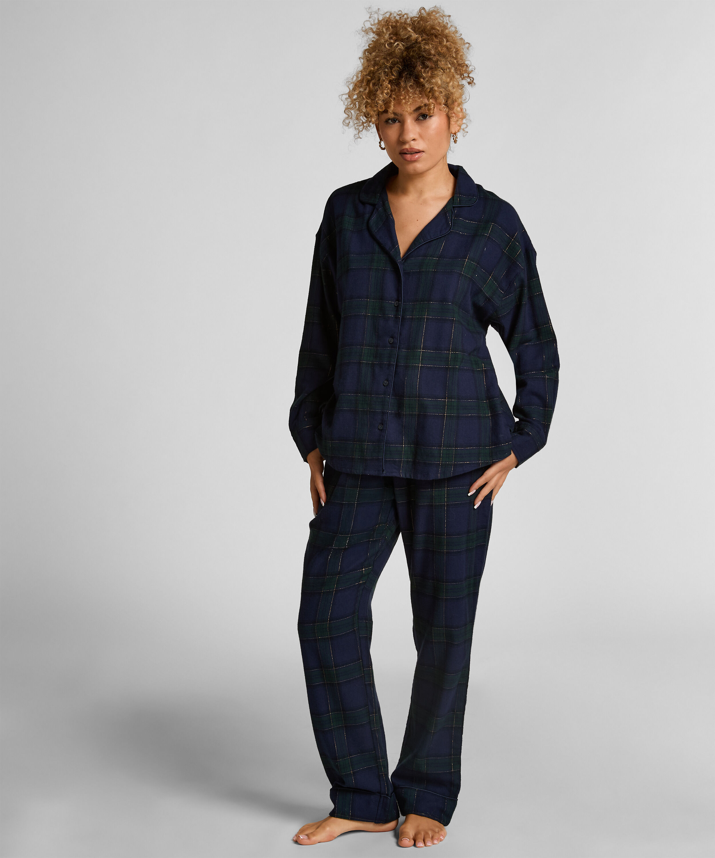 Petite pyjamasbukser af Flannel, Blå