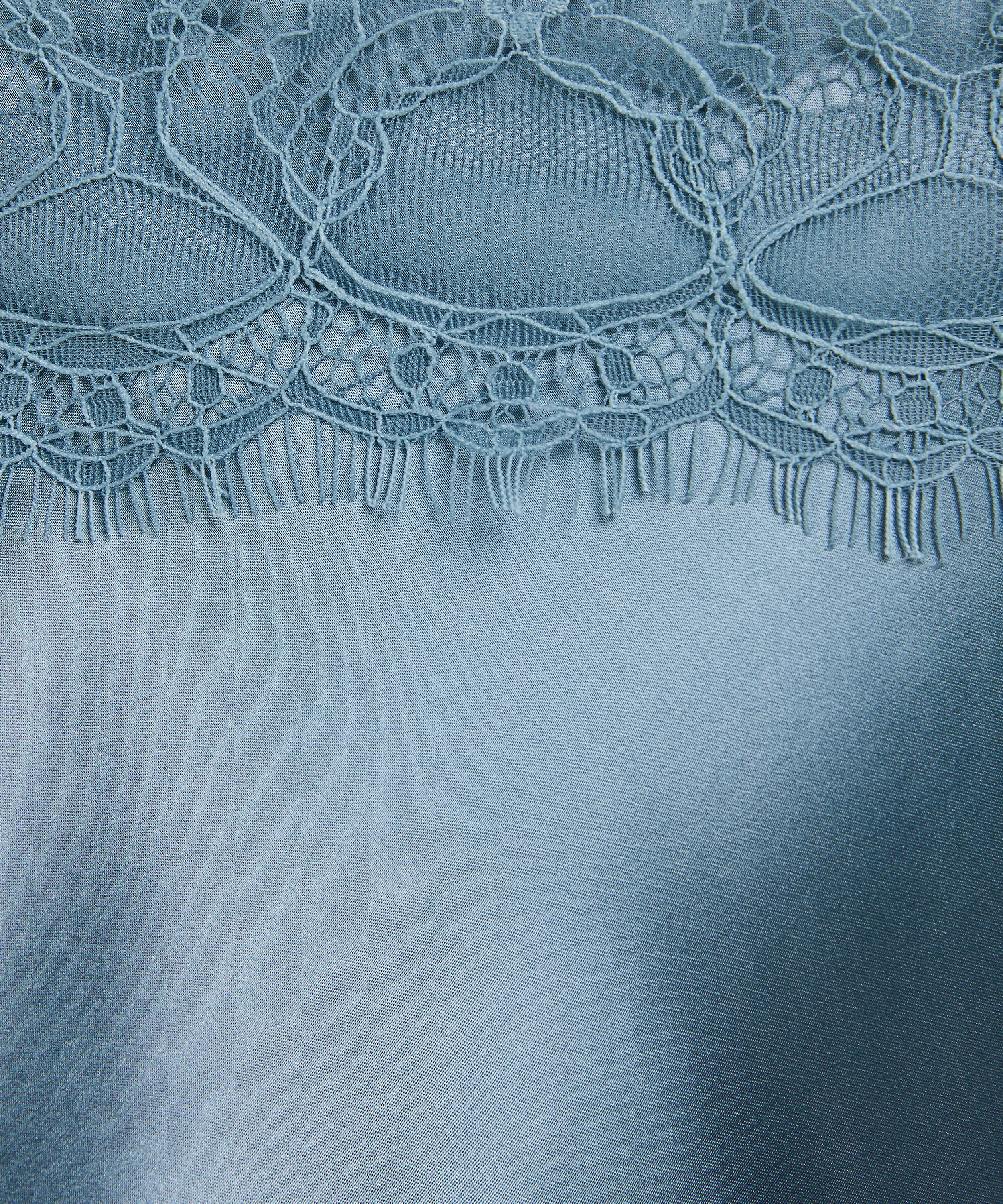 Natkjole Silke Lace, Blå, main
