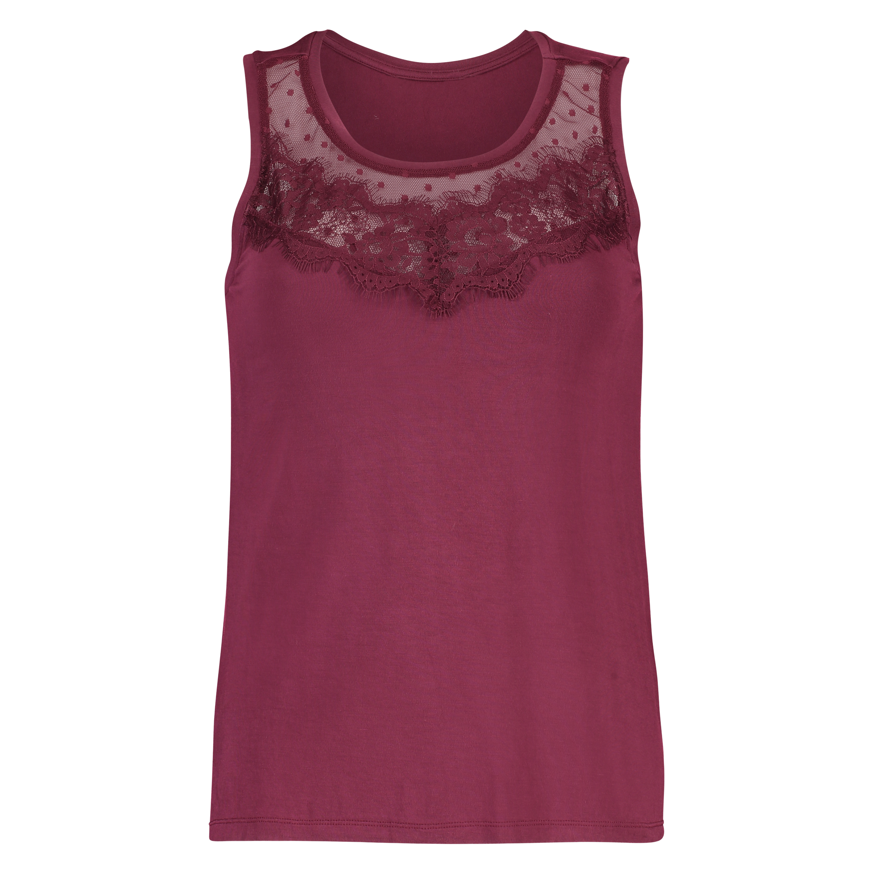 Jersey Lace top, Rød, main