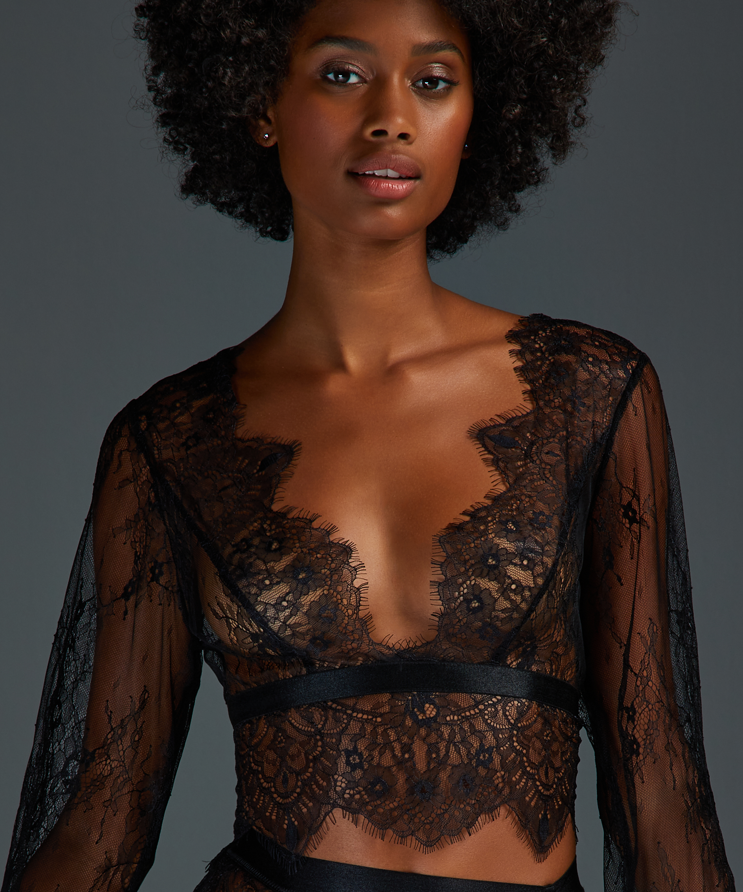 Top Allover Lace, Sort, main
