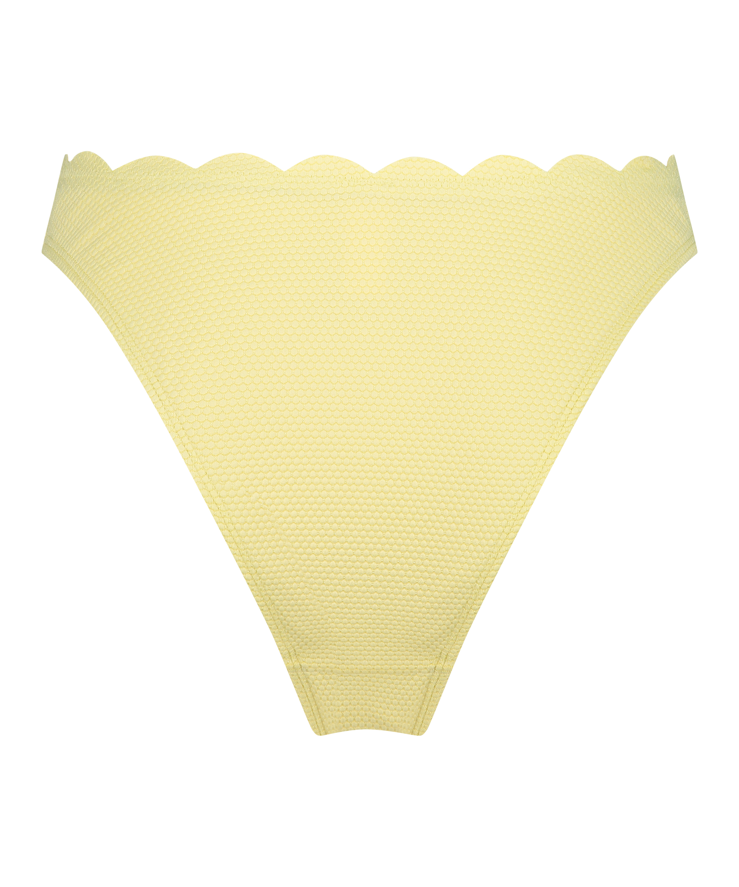 Højskåret Bikinitrusse Scallop, gul, main