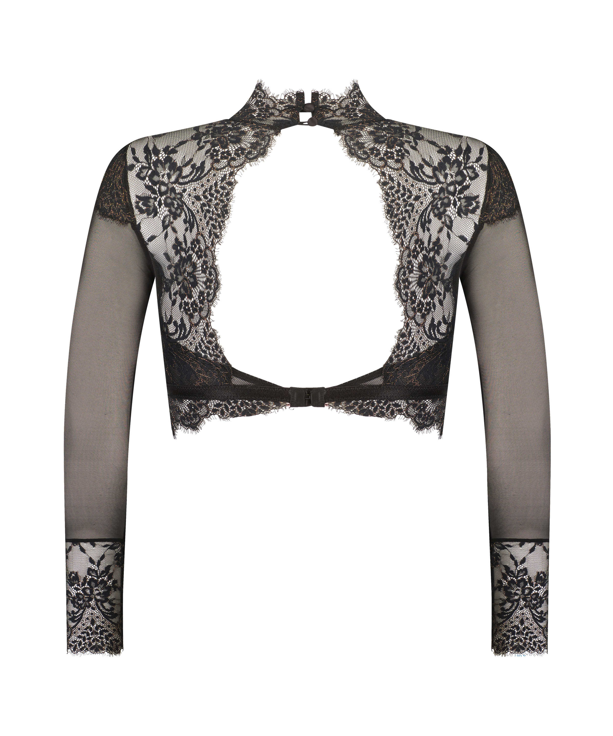 Bralette med lange &aelig;rmer Cynthia, Sort, main