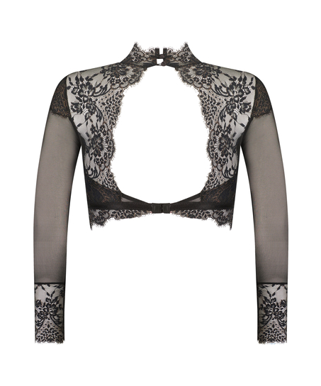 Bralette med lange &aelig;rmer Cynthia, Sort