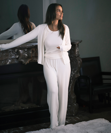 Singlet b&oslash;rstet jersey rib, Hvid