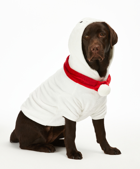 Fleece hunde-onesie, Hvid