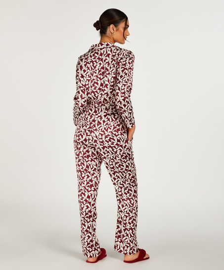 Lang&aelig;rmet satinjakke, R&oslash;d