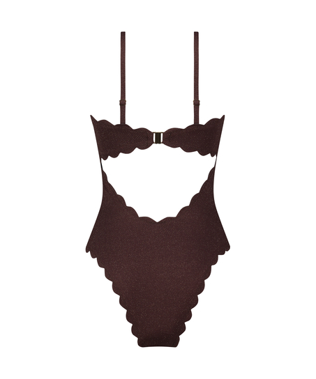 Badedragt Bandeau Scallop, Brown