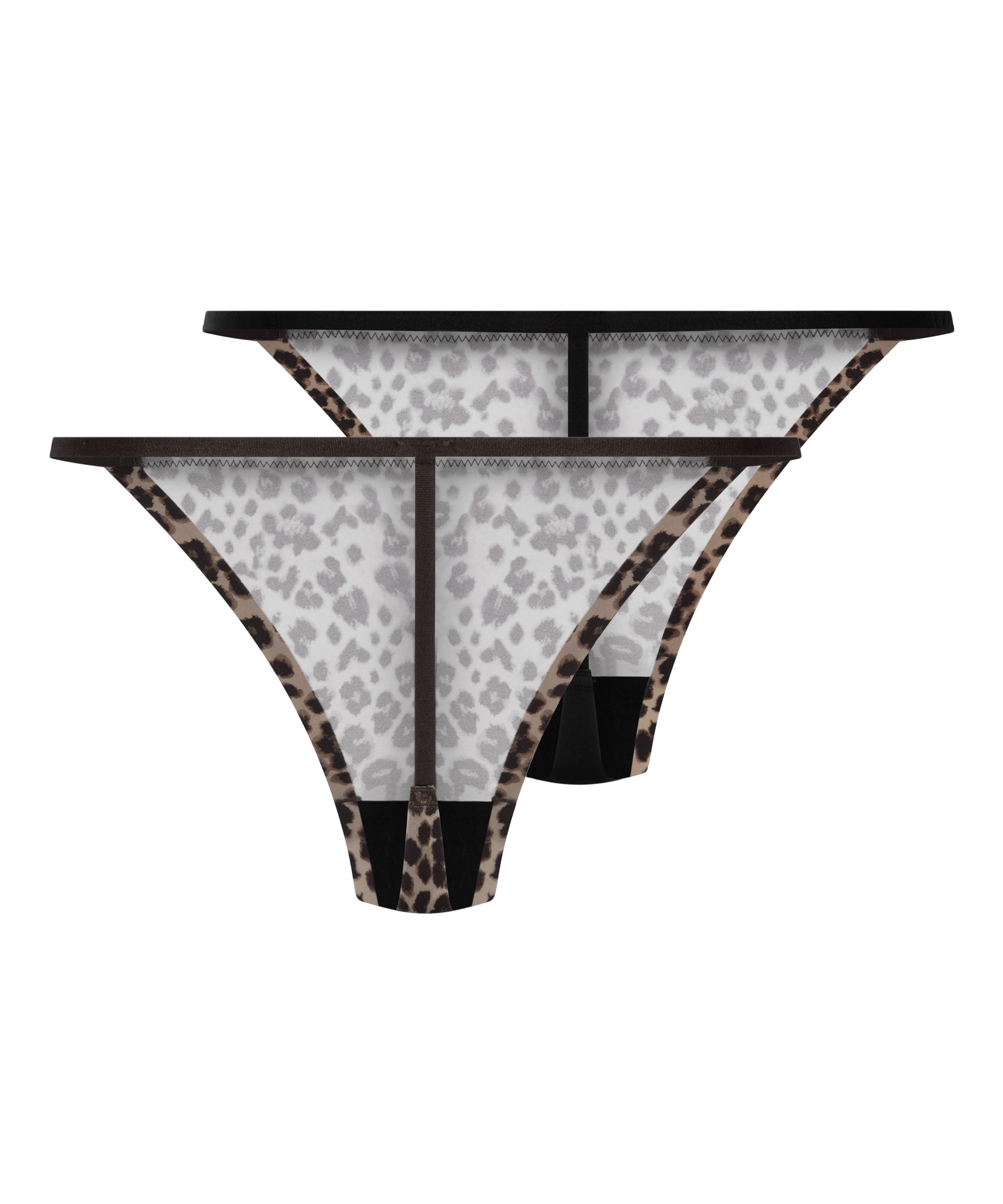 2-pak mikro leopard g-streng, Sort, main