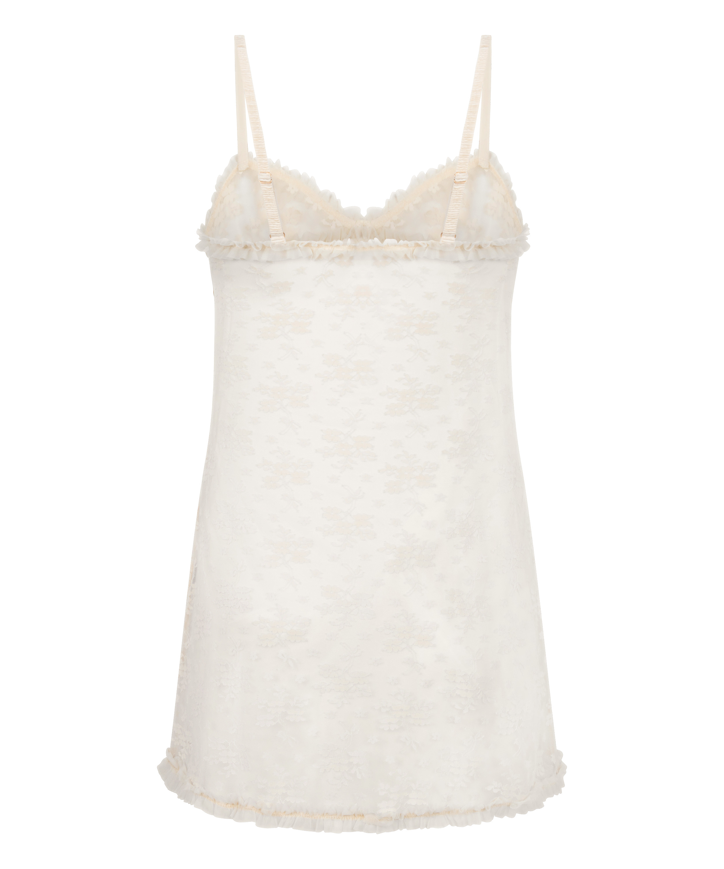 Darcy underkjole i heldækkende blonde, Hvid, main