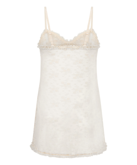 Darcy underkjole i heldækkende blonde, Hvid