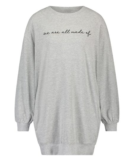 Nat-T-shirt med rund hals, Grå