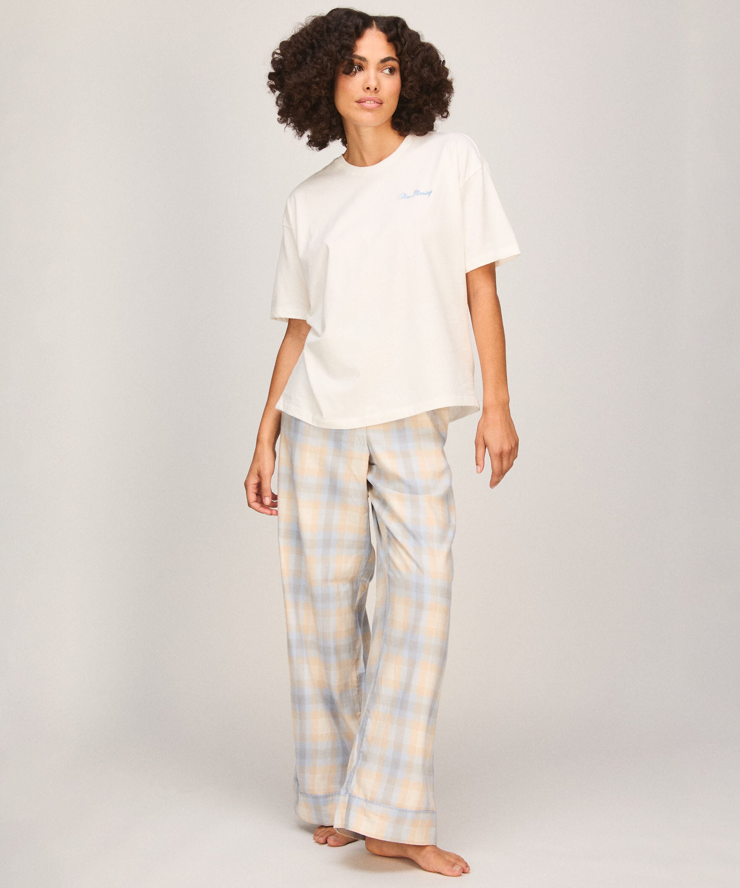 Pyjama Set Check, Blå