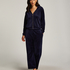 Pyjamasbukser i velour, Blå