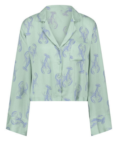 Langærmet satinjakke, Grøn