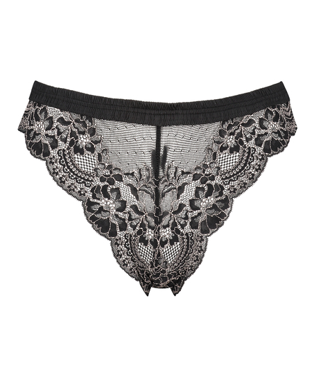 Brasiliansk trusse med høj udskæring Yvo, sort