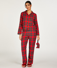 Pyjamas sæt Check Twill, rød