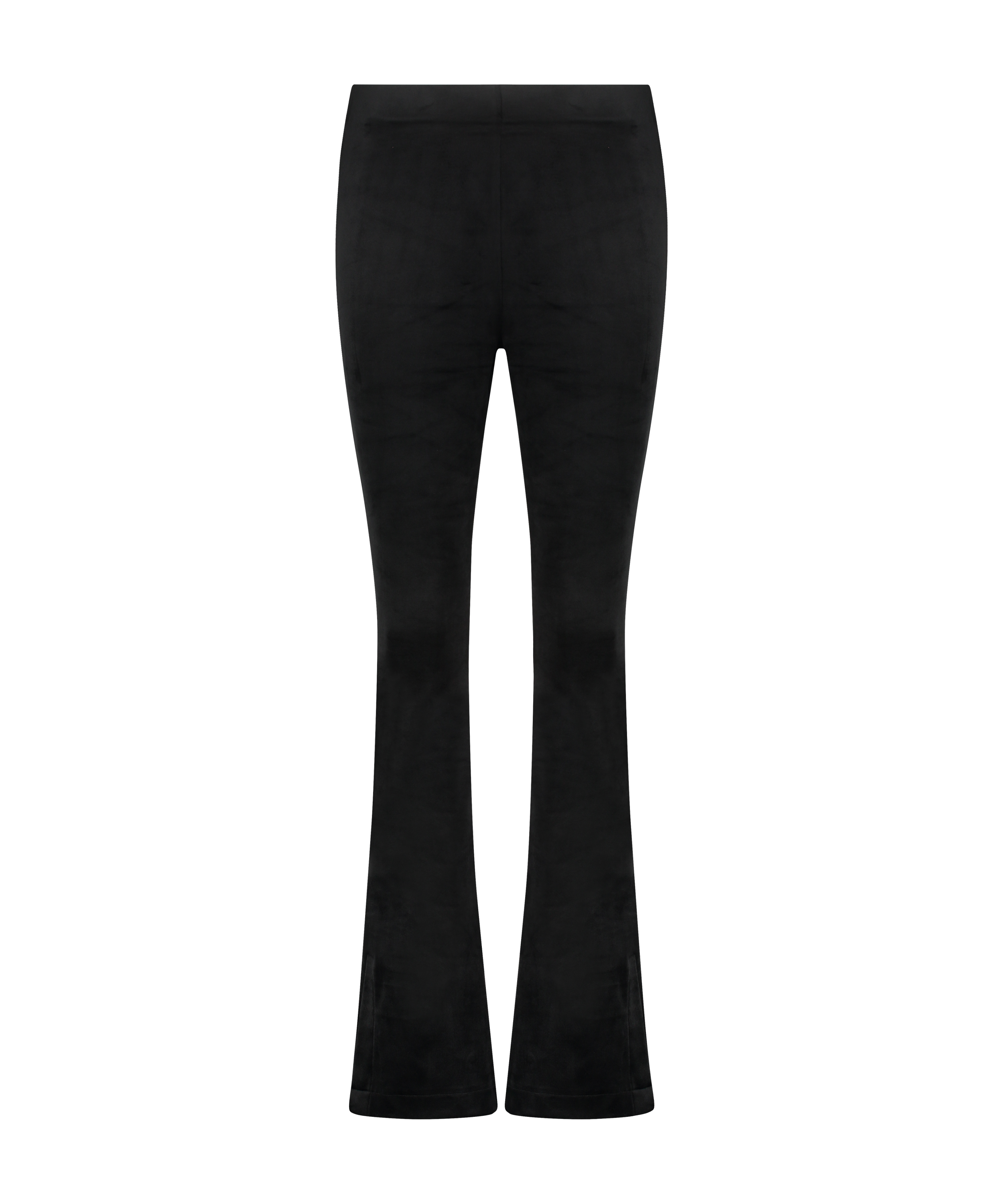 Flared Velours leggings, sort, main