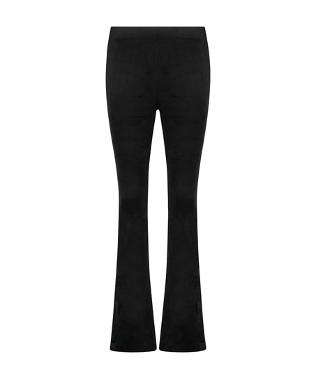 Flared Velours leggings, sort