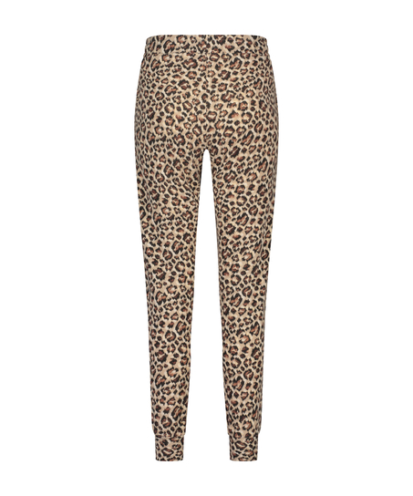 Bukser i b&oslash;rstet jersey, Beige