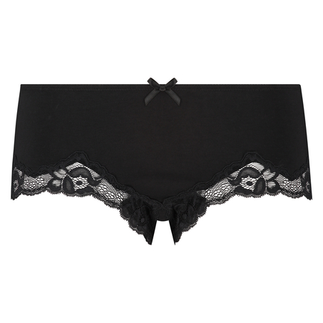 Boxertrusse Secret Lace bomuld, sort