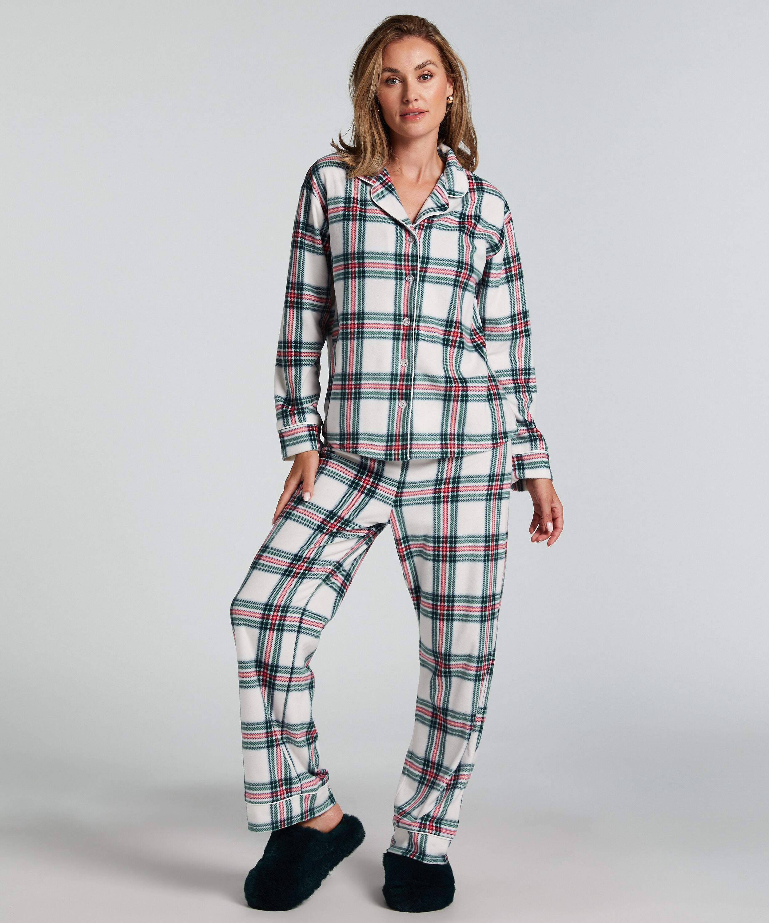 Pyjamassæt Fleece, Hvid