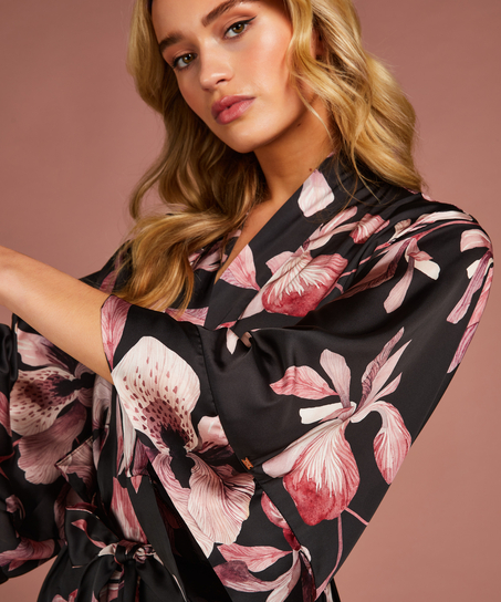 Kimono satin Bloom, Sort