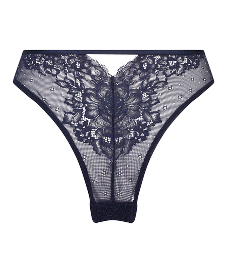 Brasiliansk trusse med høj udskæring Clara, blå