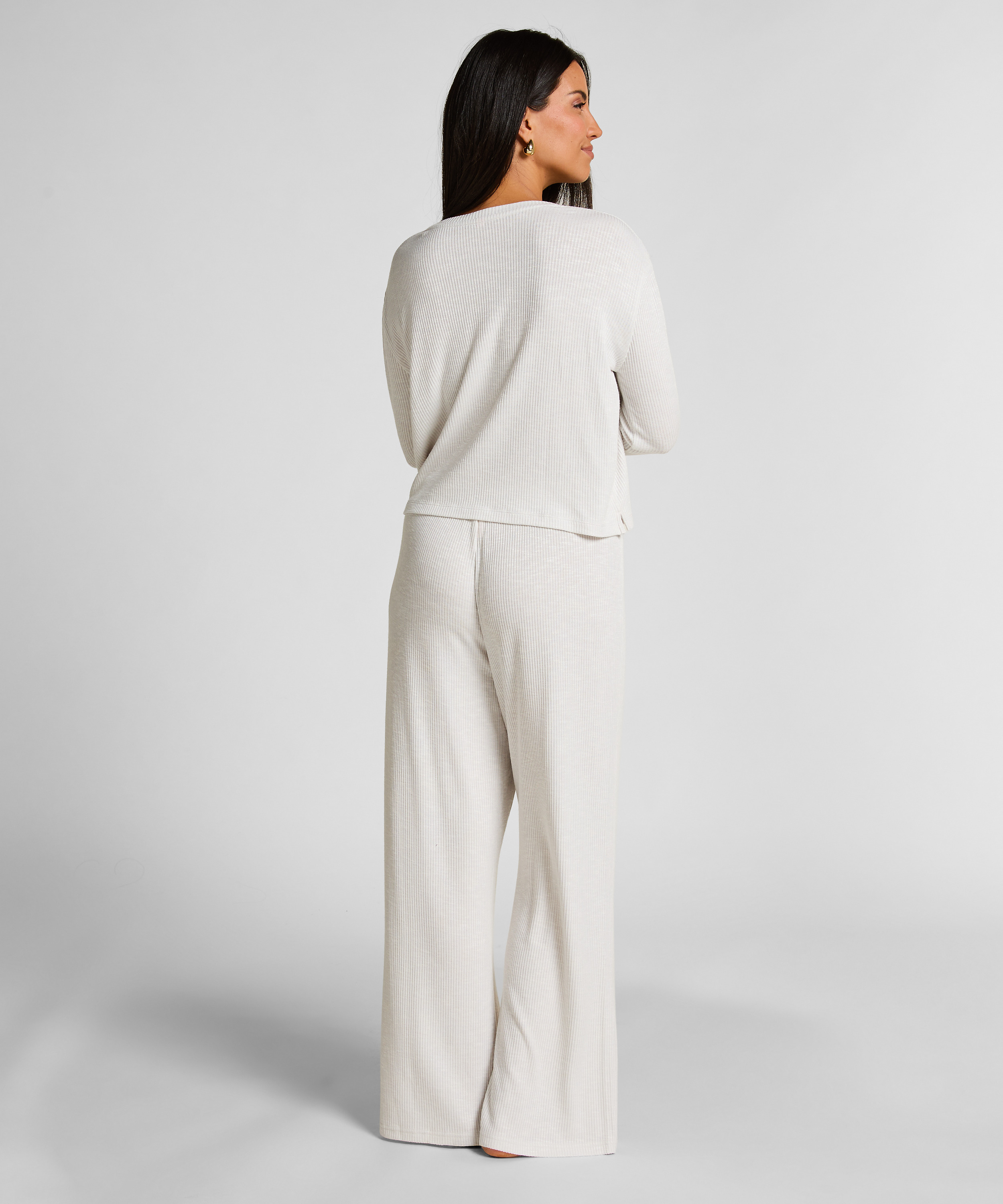 Pyjamasbukser Pointelle, Beige, main