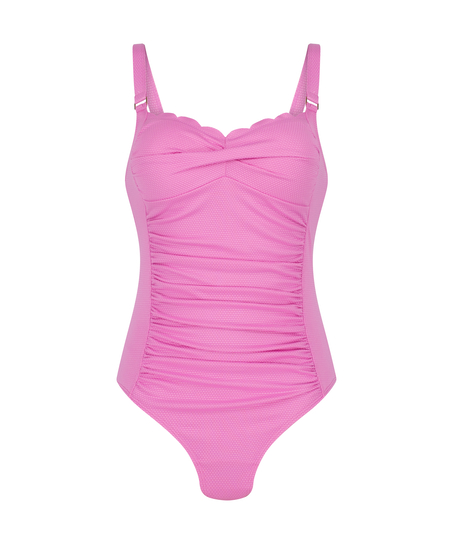 Formende badedragt Scallop, pink