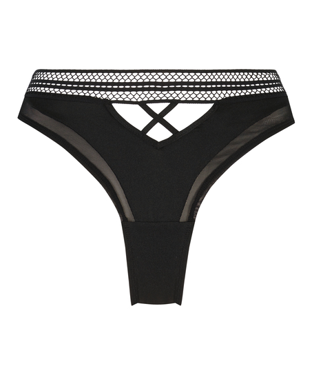 Brasilianske trusser med høj benudskæring Mina, sort