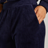 Pyjamasbukser i velour, Bl&aring;