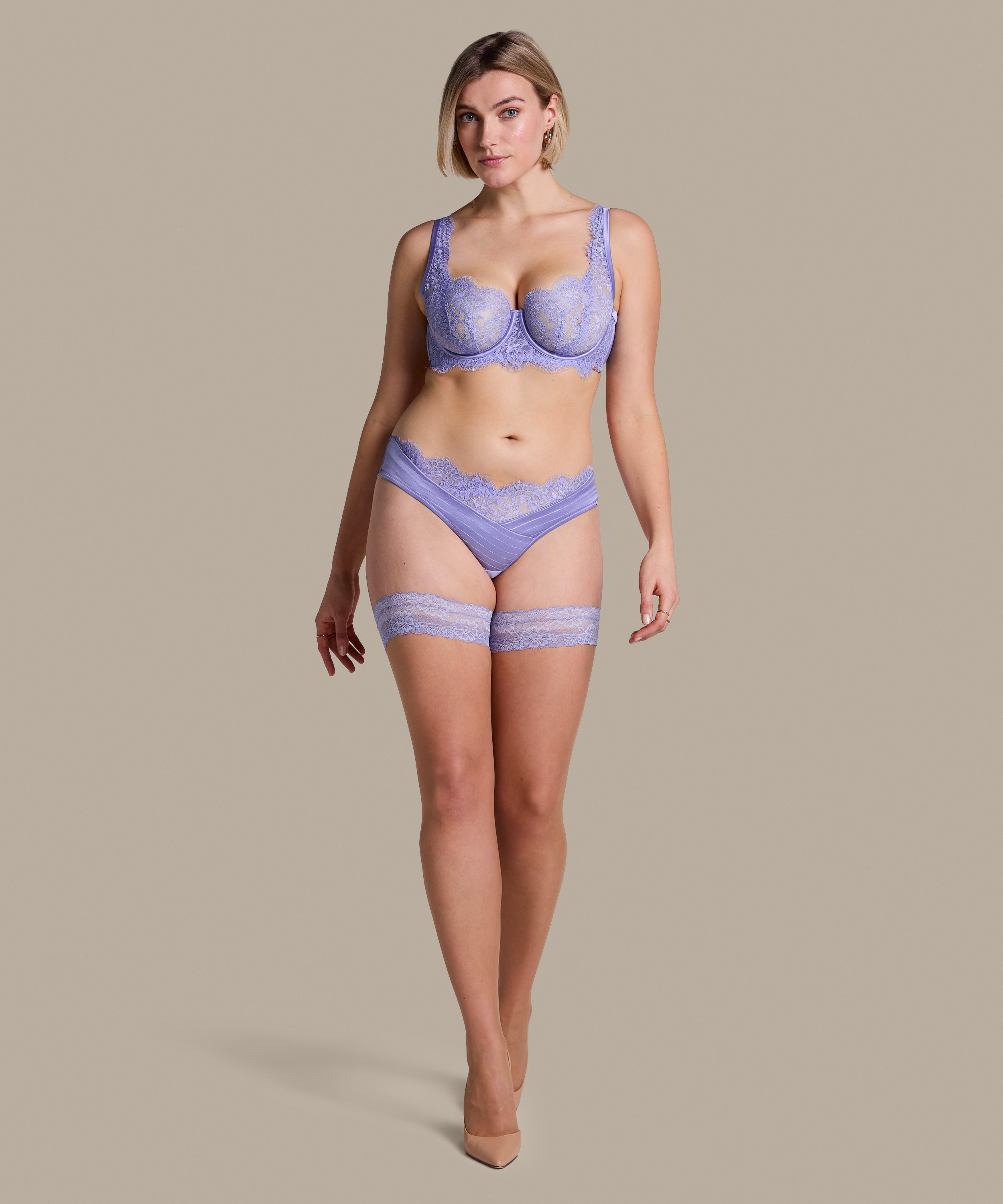 Charlie selvsiddende strømper, Lilla, main