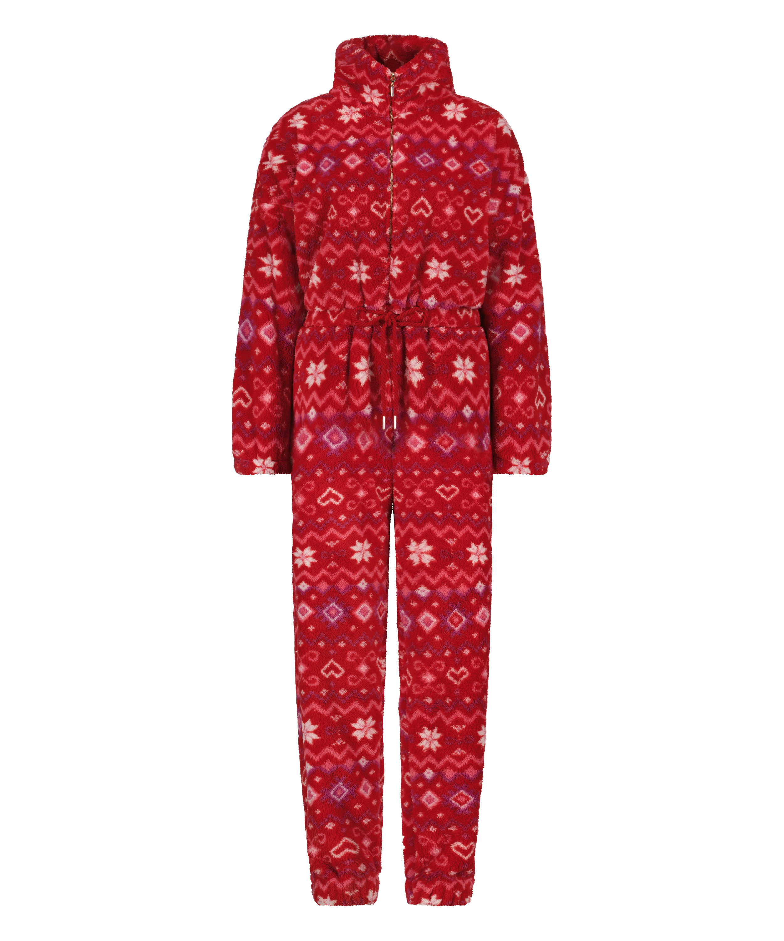 Onesie-jumpsuit fleece, Rød, main