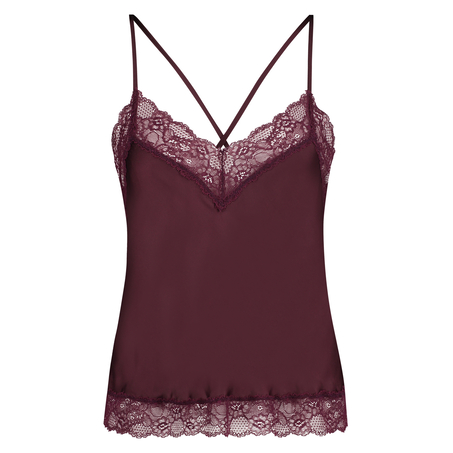 Camitop Satin Lace, Rød