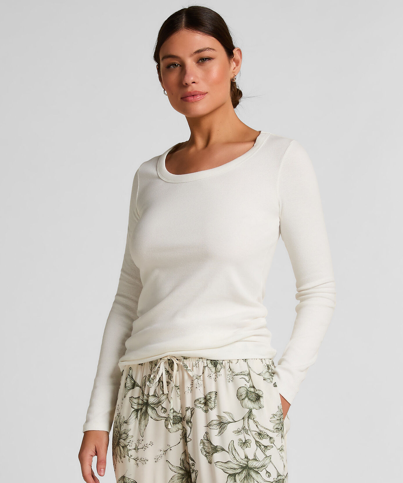 Pyjamatop Bomuld, Hvid