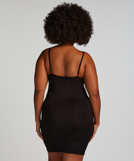 Natkjole Henley, sort