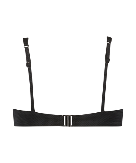 Ikke-formstøbt bikinitop med bøjle Scallop, Sort