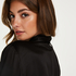 Badejakke satin velour Doutzen, Sort
