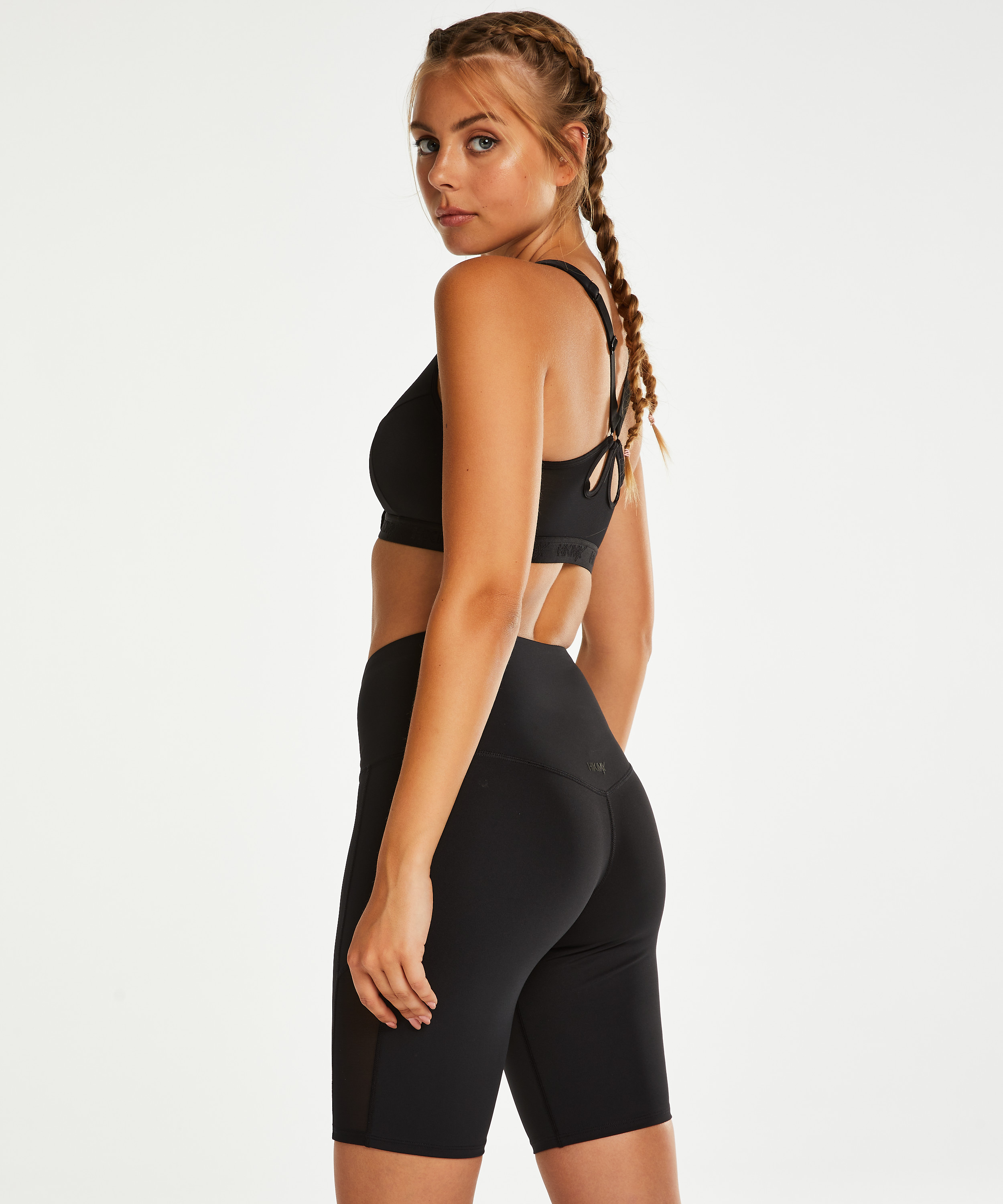 HKMX high waisted bike shorts, sort, main