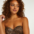 Formstøbt stropløs push-up-bikinitop Leopard, Brun